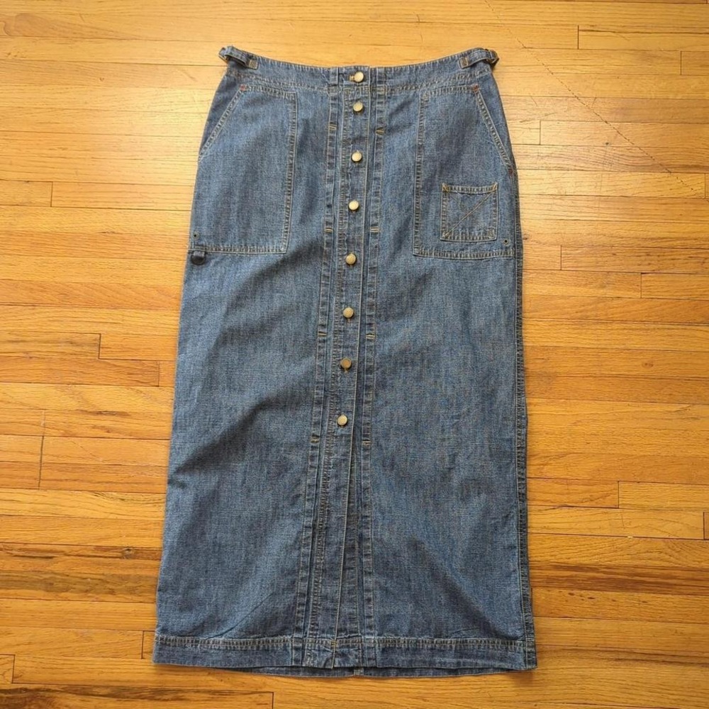 Lauren Ralph Lauren Blue Denim Midi Skirt